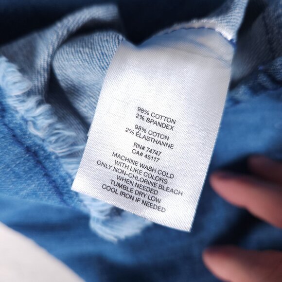 Natural Reflections Denim Shirt Dress Tunic Womens 16 Blue Raw Hem Boho Grunge - Picture 14 of 16